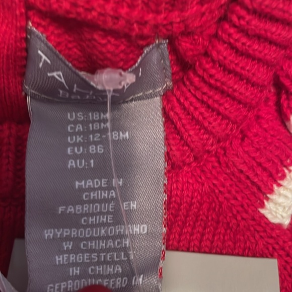 TAHARI Infant baby Girls Sweater Set With Hat 18 and 24 mos Christmas red - Picture 8 of 8